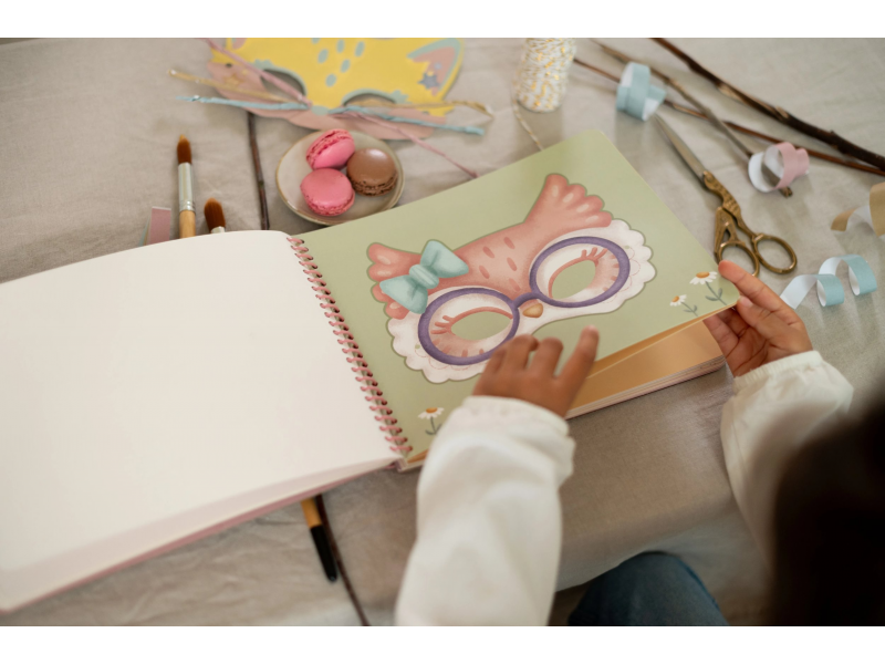 LITTLE DUTCH Kniha s vystřihovacími maskami Rosa