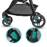 Kočárek sportovní Grande City Black Kinderkraft + Dětské odrážedlo 2WAY Next
