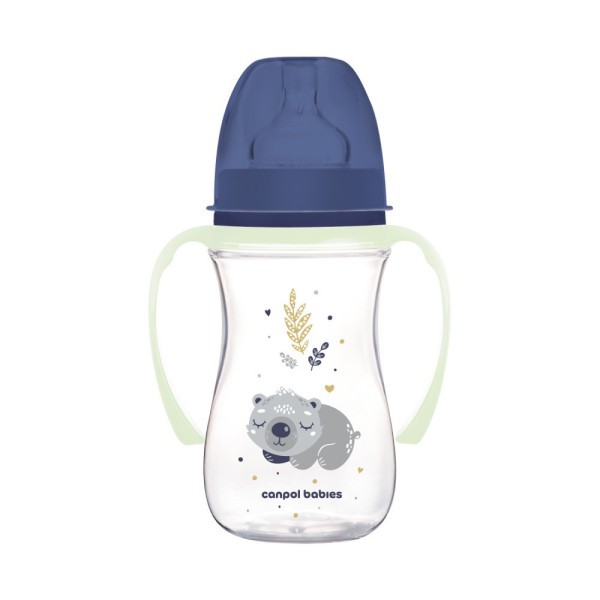 Canpol babies Antikoliková lahev EasyStart se svítícími úchyty SLEEPY KOALA