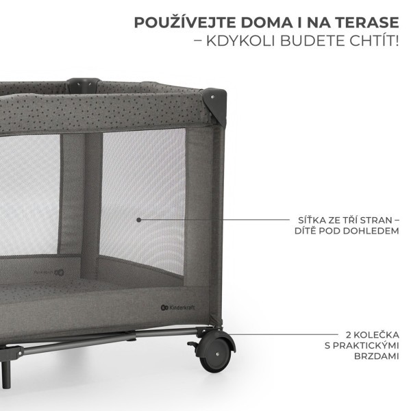 KINDERKRAFT Postýlka cestovní Joy 2 s doplňky