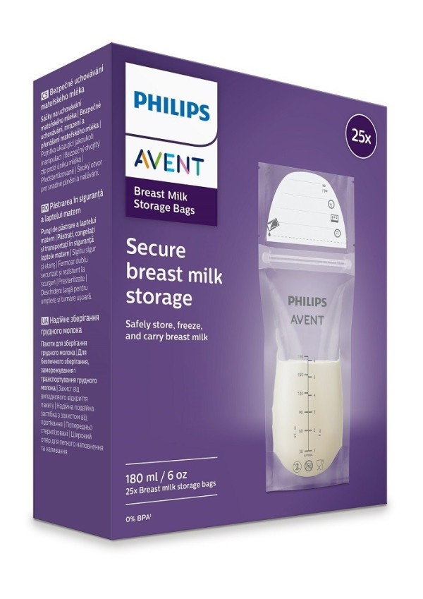 Philips AVENT Sáčky na mateřské mléko 180 ml, 25 ks