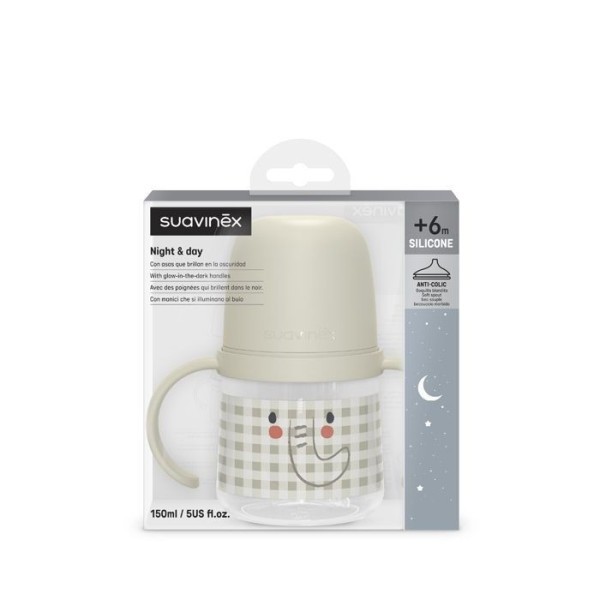 SUAVINEX První láhev s oušky DEN&NOC 150 ml