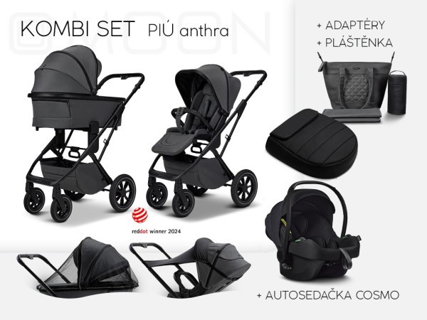 MOON PIÚ Kombi set Kombinovaný kočárek