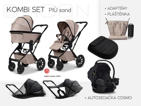 MOON PIÚ Kombi set Kombinovaný kočárek