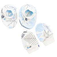 NEW BABY Kojenecký bavlněný set-capáčky a rukavičky