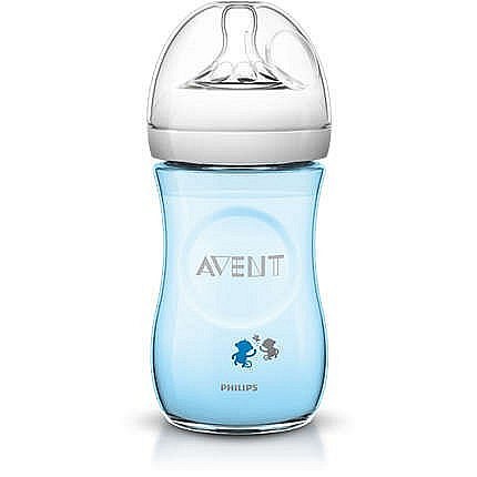 Láhev Avent Natural 260 ml modrá, opice, 1 ks