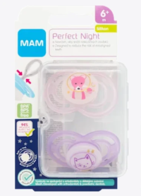MAM Šidítko Perfect Night silikon 6m+ se sterilizačním boxem
