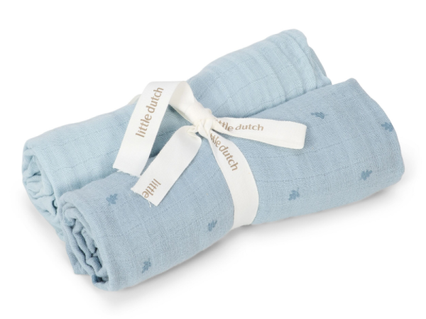 LITTLE DUTCH Pleny 70x70cm Pure - Denim Blue