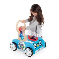 BABY EINSTEIN Hračka dřevěná aktivní vlečka Discovery Buggy HAPE 12m+