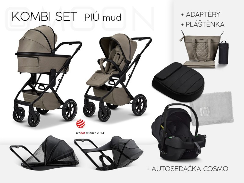 MOON PIÚ Kombi set Kombinovaný kočárek