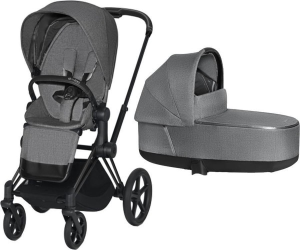 Kočárek CYBEX Priam Matt Black Seat Pack PLUS 2021 včetně korby