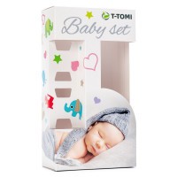 T-TOMI BABY SET bambusová osuška  + kočárkový kolíček