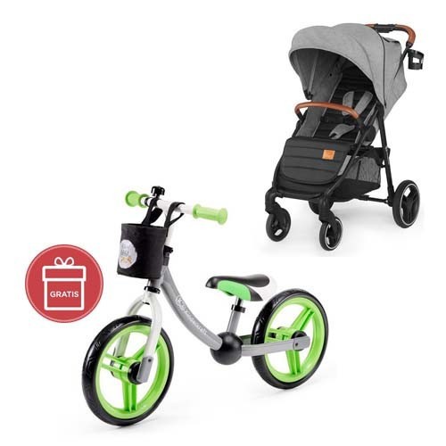 Kočárek sportovní Grande LX Grey Kinderkraft + Dětské odrážedlo 2WAY Next