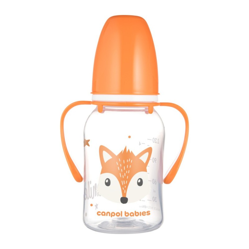 CANPOL BABIES Lahev úzkohrdlá s úchyty CUTE ANIMALS 120ml