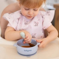 BABYONO Miska silikonová s přísavkou a víčkem 6m+