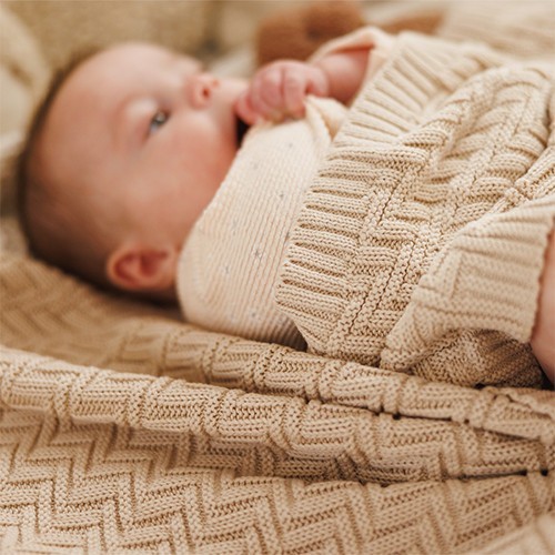 BABYONO Deka z organické bavlny pletená 75 x 100 cm 0m+
