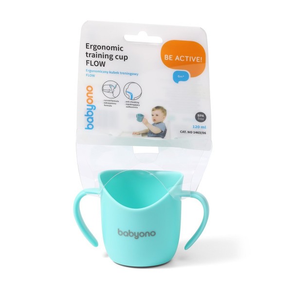 BABYONO Hrnek ergonomický s oušky 120 ml 6m+