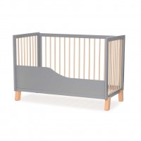 KINDERKRAFT Postýlka dřevěná se zábranou Lunky Grey