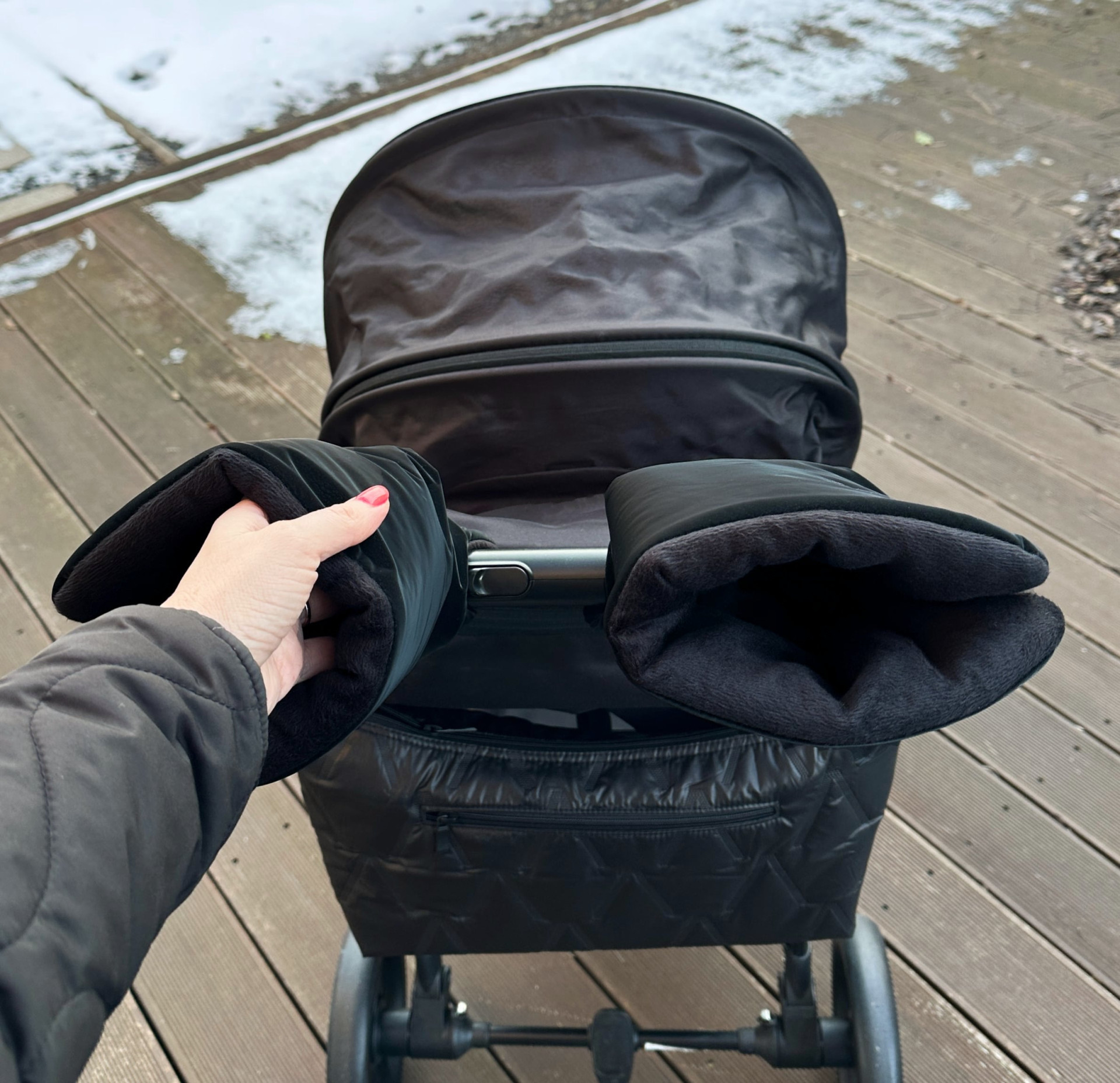 PINKIE rukavice na kočárek Dark Black