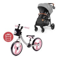 Kočárek sportovní Grande LX Grey Kinderkraft + Dětské odrážedlo 2WAY Next