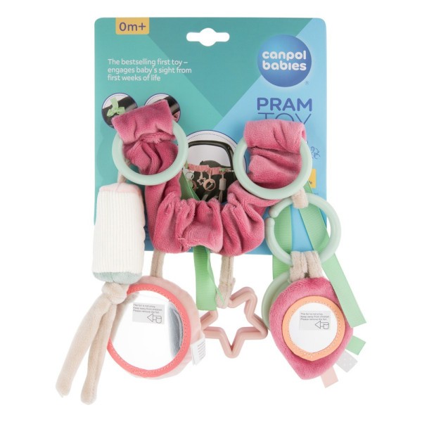 CANPOL BABIES Závěsná hračka na kočárek/autosedačku  PASTEL FRIENDS