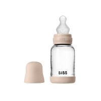 BIBS antikoliková skleněná lahev se silikonovou savičkou 120ml