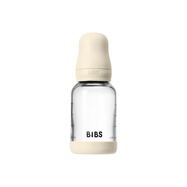 BIBS antikoliková sklenená lahev se silikonovým dudlíkem 120ml
