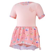 LITTLE ANGEL Body šaty tenké KR set Outlast® - sv.broskvová/motýlci