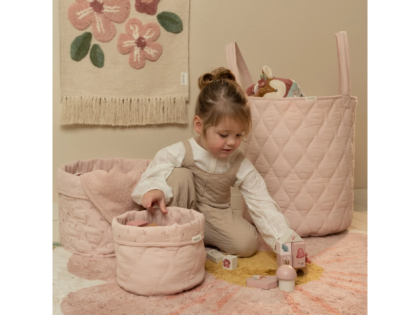 LITTLE DUTCH Košík textilní oboustranný extra velký Pure