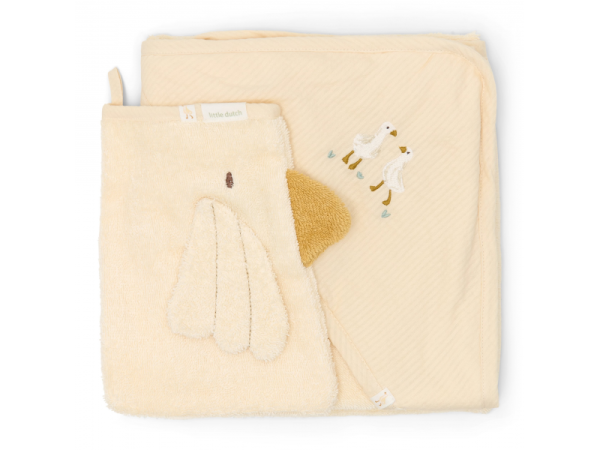 LITTLE DUTCH Dárková sada s osuškou Husa Newborn Naturals