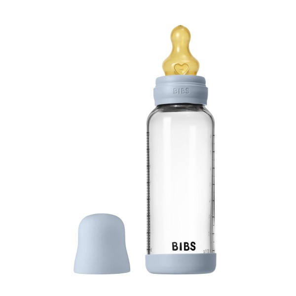 BIBS antikoliková skleněná lahev s kaučukovou savičkou 240ml