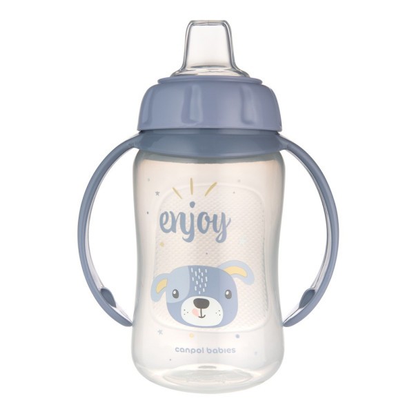 CANPOL BABIES Hrneček tréninkový CUTE ANIMALS se silikonovým pítkem 320ml