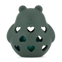 PETITE&MARS Hračka silikonová s chrastítkem Bear Basil 0m+