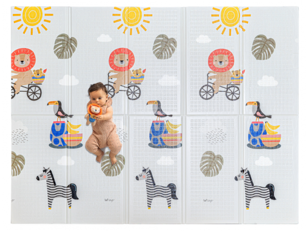 TAF TOYS Hrací deka pěnová 150x200 cm + kartičky na označení věku