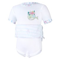 LITTLE ANGEL Body šaty tenké KR set Outlast® - bílá/velryba