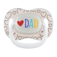 CANPOL BABIES Dudlík svítící silikonový symetrický LOVE MUM&DAD 0-6m 2ks