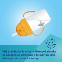 CANPOL BABIES Hrneček nevylévací se slámkou a závažím BabiesBoo 270ml