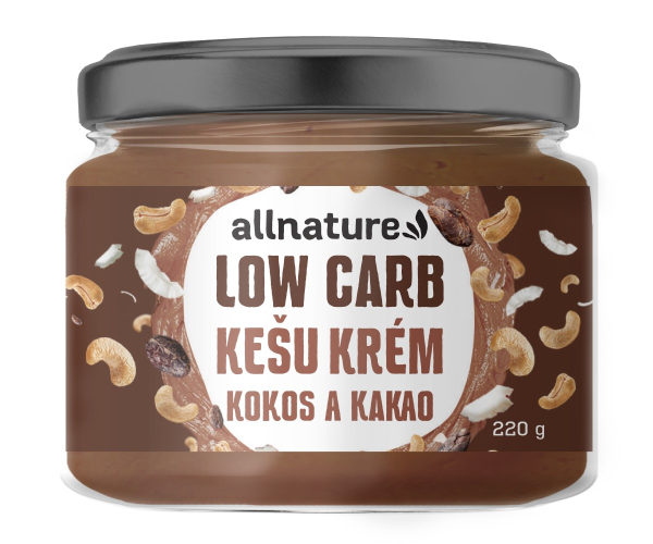 ALLNATURE Kešu krém LOW carb -  kokos a kakao 220 g