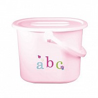 Bébé-jou Kyblík na pleny s víkem - ABC růžová