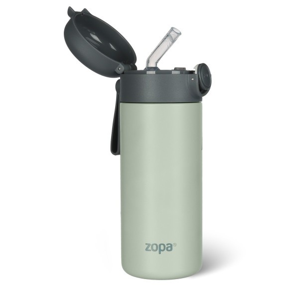 ZOPA Termoska na tekutiny s brčkem a silikonovým držákem 350 ml
