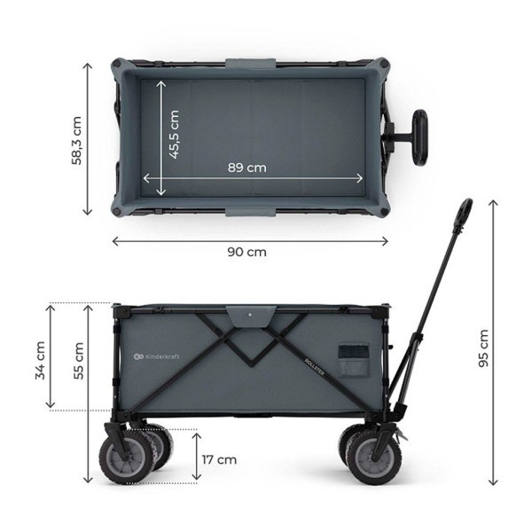 KINDERKRAFT Vozík přepravní skladací Wagon Rollster