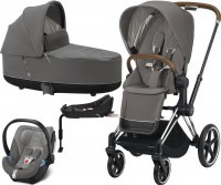 Kočárek CYBEX Set Priam Chrome Brown Seat Pack 2021, Lux Carry Cot včetně Aton 5 a báze Kočárek CYBEX Set Priam Chrome Brown Seat Pack 2021, Lux Carry Cot včetně Aton 5 a báze