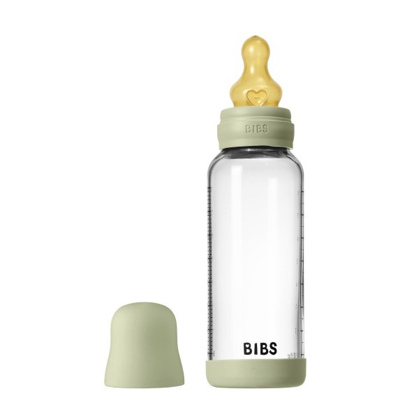BIBS antikoliková skleněná lahev s kaučukovou savičkou 240ml