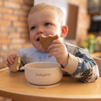 BABYONO Miska silikonová s přísavkou a víčkem 6m+