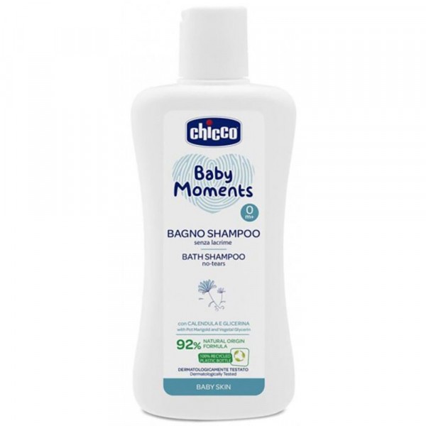 CHICCO Šampon na vlasy a tělo Baby Moments 92 % přírodních složek 200 ml