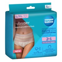 CANPOL BABIES Jednorázové poporodní kalhotky s vložkou 2v1 5ks