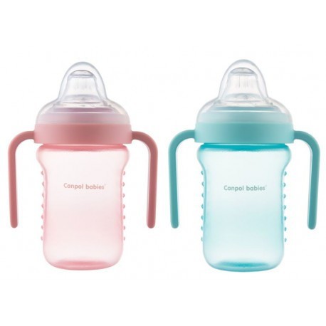 CANPOL BABIES Nevylévací hrníček se silikonovým pítkem 220ml