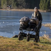 TFK Sportovní kočárek dvojčata Duo stroller - air chamber wheel - black