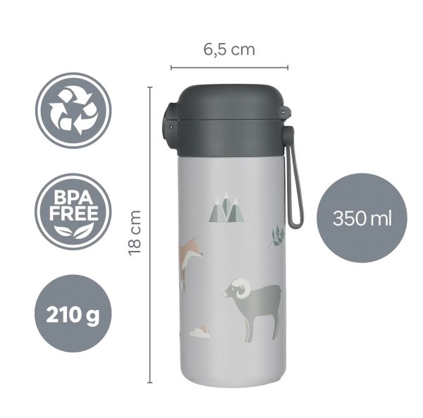 ZOPA Termoska na tekutiny s brčkem a silikonovým držákem 350 ml