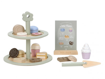 Stojan na cukroví s doplňky dřevěný